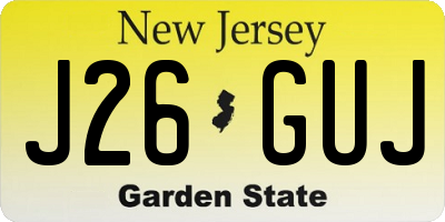 NJ license plate J26GUJ