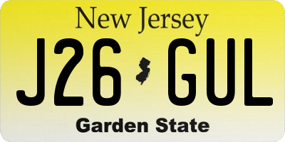 NJ license plate J26GUL