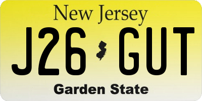 NJ license plate J26GUT