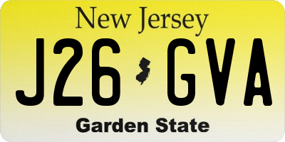 NJ license plate J26GVA