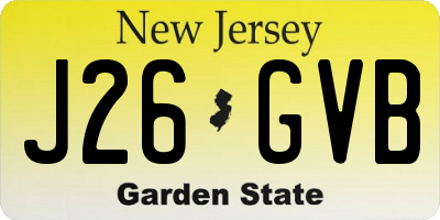 NJ license plate J26GVB