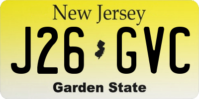 NJ license plate J26GVC