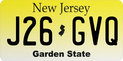 NJ license plate J26GVQ