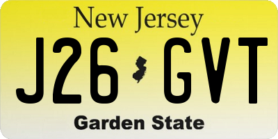 NJ license plate J26GVT