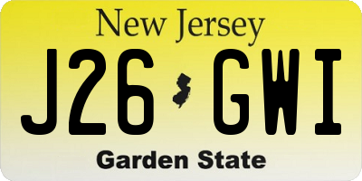 NJ license plate J26GWI