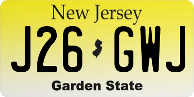 NJ license plate J26GWJ