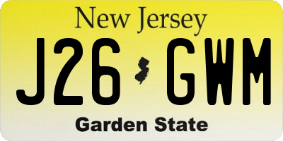 NJ license plate J26GWM