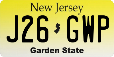 NJ license plate J26GWP