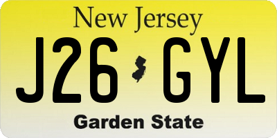NJ license plate J26GYL