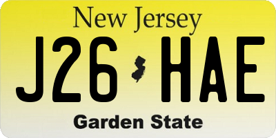 NJ license plate J26HAE