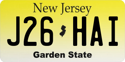 NJ license plate J26HAI