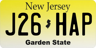 NJ license plate J26HAP