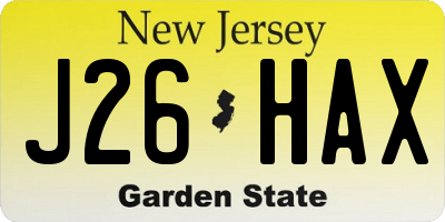 NJ license plate J26HAX