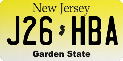 NJ license plate J26HBA