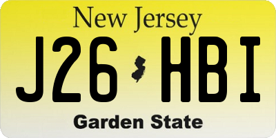 NJ license plate J26HBI
