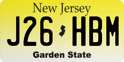 NJ license plate J26HBM