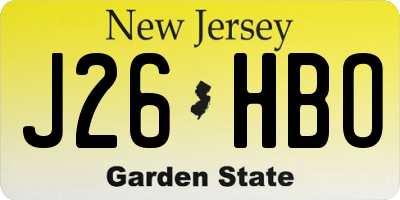 NJ license plate J26HBO