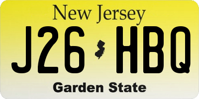NJ license plate J26HBQ