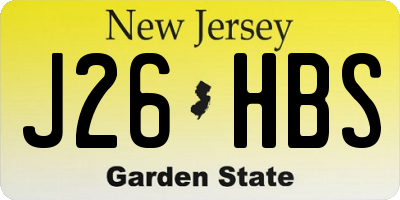 NJ license plate J26HBS