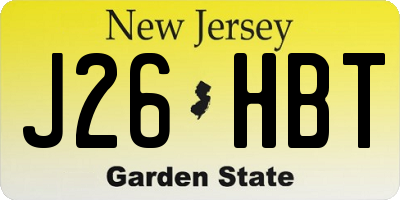 NJ license plate J26HBT