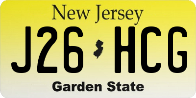 NJ license plate J26HCG