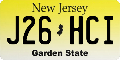 NJ license plate J26HCI