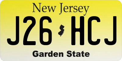 NJ license plate J26HCJ