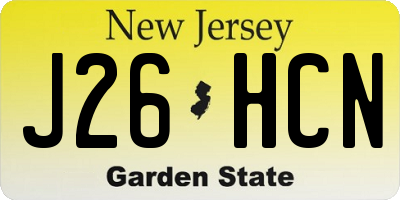 NJ license plate J26HCN