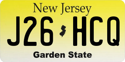 NJ license plate J26HCQ