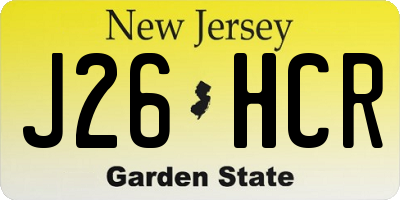 NJ license plate J26HCR