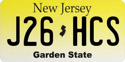 NJ license plate J26HCS