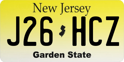 NJ license plate J26HCZ