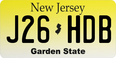 NJ license plate J26HDB