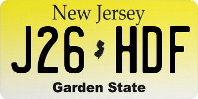 NJ license plate J26HDF
