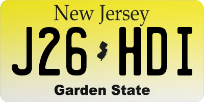 NJ license plate J26HDI