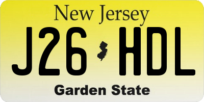NJ license plate J26HDL