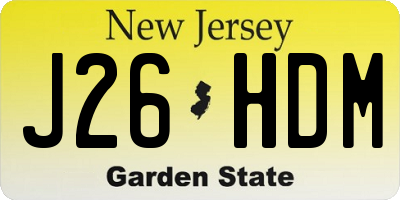 NJ license plate J26HDM