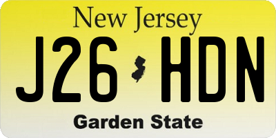NJ license plate J26HDN