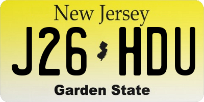 NJ license plate J26HDU