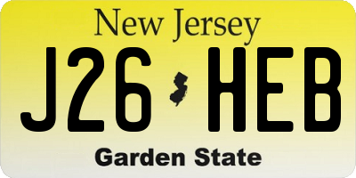 NJ license plate J26HEB
