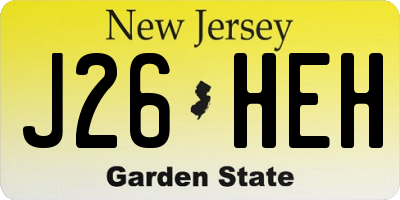 NJ license plate J26HEH