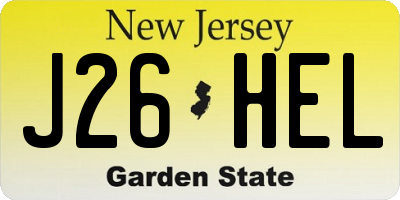 NJ license plate J26HEL