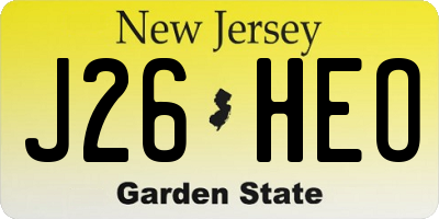 NJ license plate J26HEO