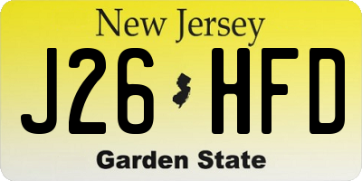 NJ license plate J26HFD