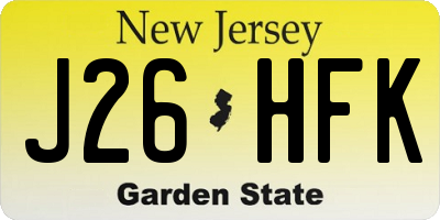 NJ license plate J26HFK
