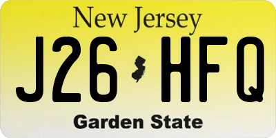 NJ license plate J26HFQ
