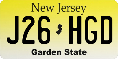NJ license plate J26HGD