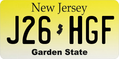 NJ license plate J26HGF