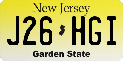 NJ license plate J26HGI