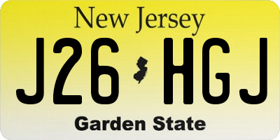NJ license plate J26HGJ